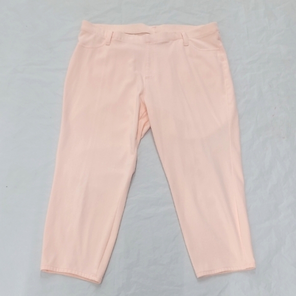 Pastel Pink Jeggings Pants Pull On Real Back Pockets Skinny - Picture 1 of 7
